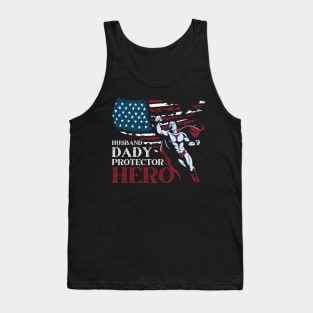 Husband Daddy Protector Hero Father Day Gift For Dad Daddy Dadda Pappa Tank Top